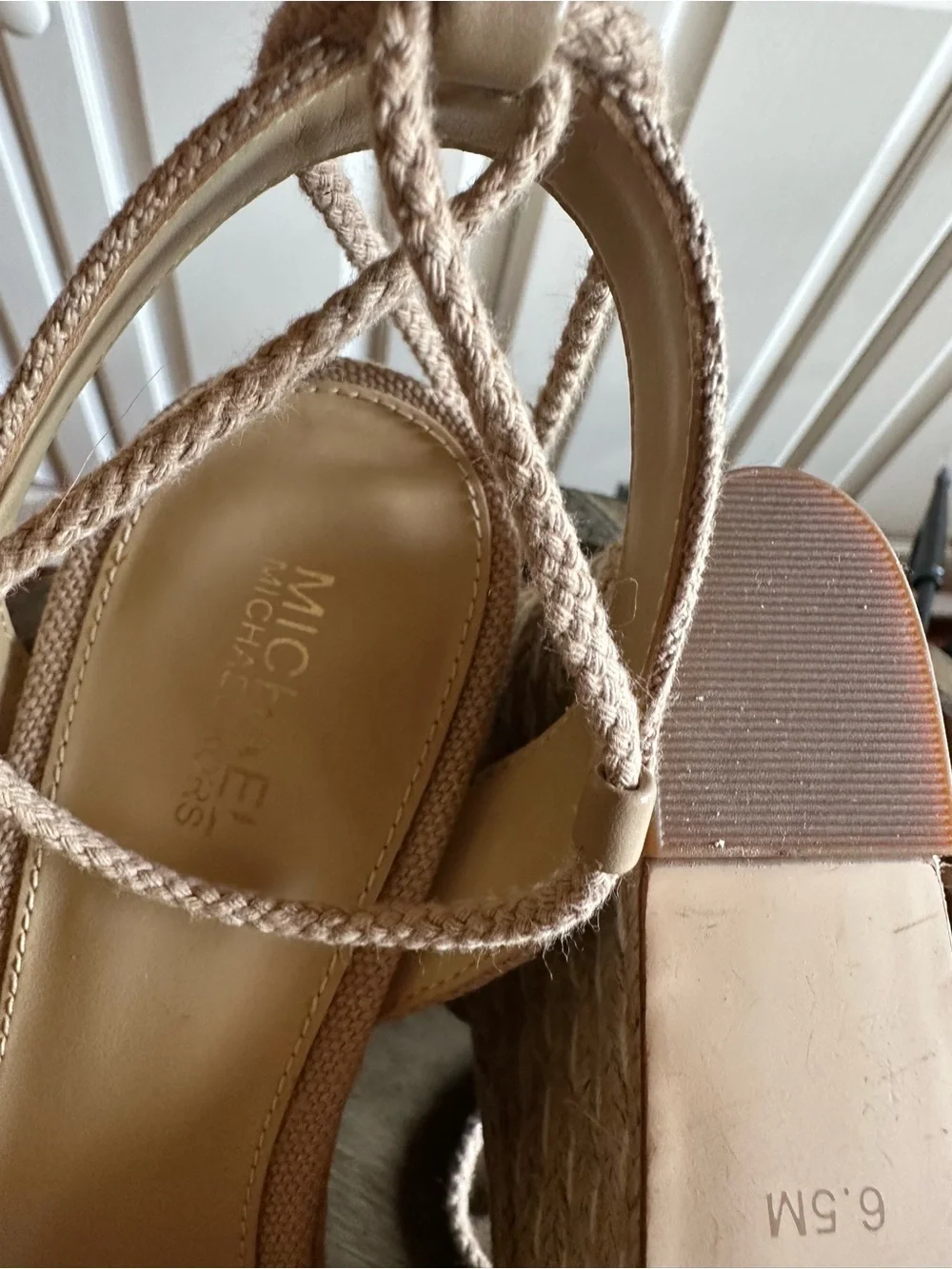 MICHAEL Michael Kors Blush Canvas Espadrille Wedge Sandals